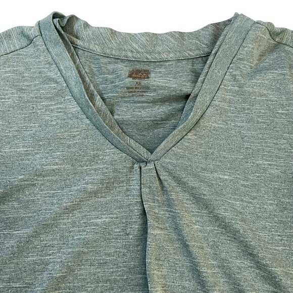 REI Double V-Neck Pleated Short Sleeve Dri Fit Tee Green Gorpcore Activewear XS - Picture 4 of 8